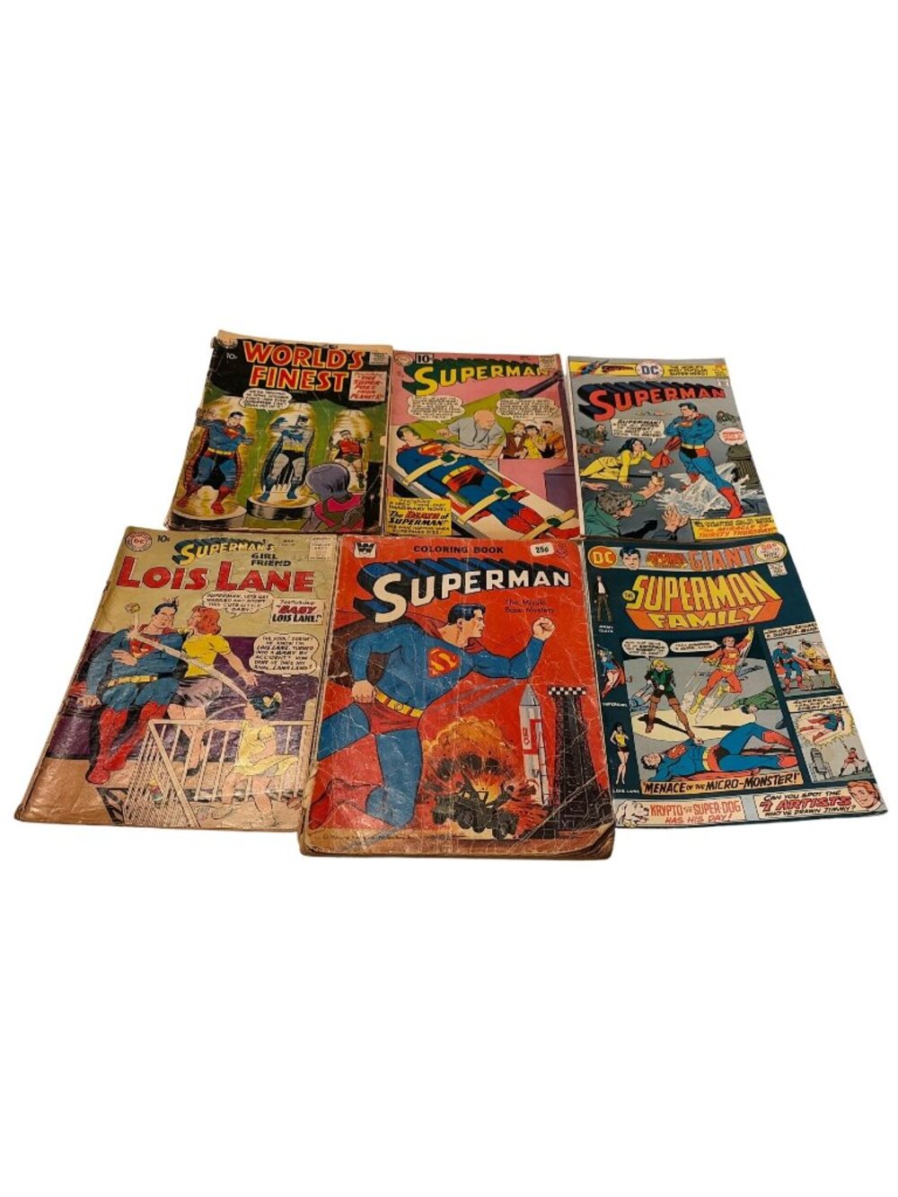 VTG Superman Comic Lot - Worlds Finest Lois Lane DC Giant Family Coloring Book